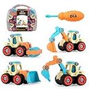 JoyGrow Take Apart Toys Camion 4 types de véhicules de construction à monter soi-même pour enfants garçons filles (multicolore)