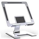 Krevia Adjustable Tablet Stand Holder for Desk | Good Heat Releasing Desktop Drawing Tablet Stand Dock | Portable Folding Design Aluminum Alloy iPad Holder for Book, Magazine, Home, Office and More