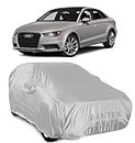 ZANTEX All Weather Outdoor Protection Water Resistant Car Body Cover Compatible with Audi A3 (Silver Color with Mirror)