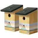 2x Handy Home and Garden Bird House | Bird Box | Bird Houses for Garden 100% FSC Wood | Environmentally Friendly Through Use of Sustainable Forests I 22 cm x 11.5 cm x 11.5cm x 30mm Entrance hole