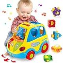 CAEGALKIMY Baby Toys for 1 Years Old Boys Girls Crawling Car Shape Sort Toys 6 12 18 Months Early Education Toys with Musical Light for 1st Birthday Gifts Kids Age 1 2 Years Old