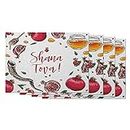 Moslion Pomegranate Placemats Rosh Hashanah Shana Tova Word Honey Shofar Horn Leaf Hand Drawn Table Placemats for Dinning Table Washable Cotton Linen 12x18 Inch, Set of 4