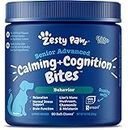 Zesty Paws Senior Advanced Calming & Cognition Soft Chews for Dogs - Supplements for Dog Brain Health & Nervous System Support + Calming & Relaxation -with Ashwagandha, DHA & Melatonin