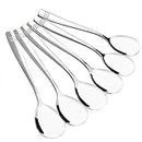 Dynko Set of 6 Stainless Steel Spoon for Serving, Large Table Serving Spoons