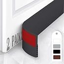 HIZH Door Draught Excluder,Draught Excluder Tape,self Adhesive Weather Stripping,Soundproof Door Seal,Door Draft Stopper Door Draft Blocker,2 Pack,Black