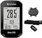 Bryton Rider 320T GPS Computer Cycle 2.3" Display with Cadence Sensor and Heart Band, Black