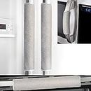 OUGAR8 Refrigerator Door Handle Cover Set of 4, Kitchen Appliances Gloves Fridge Microwave Dishwasher Door Cloth Protector-Catches Drip,Fingerprint Dust Cover (4pcs, Gray Plush)