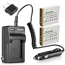 Kastar Battery 2 Pack and AC Travel Charger for Polaroid T10035 T1031 T-1031 T1035 T-1035 T1232 T1234 T-1234 T1235 T-1235, PRAKTICA DMMC3D DMMC-3D LM 10-TS LM 12-TS, RICOH HD-TD910 T1200 T-1200