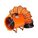 VEVOR Portable Ventilator, 254mm Heavy Duty Cylinder Fan with 5m Duct Hose, 255W Strong Shop Exhaust Blower 1720CFM, Industrial Utility Blower for Home/Workplace
