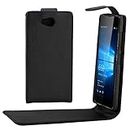 CellphoneMall Phone Case for Microsoft Lumia 650 Plain Texture Vertical Flip Leather Case Waist Bag with Magnetic Buckle(Black) (Color : Black)