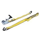 KEEPER 47222 2" x 27' Side-Loading Ratchet Tie-Down with J Hooks, 2 Pack - 3,333 lbs. Working Load Limit and 10,000 lbs. Break Strength