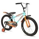 Avon Buke Hoot 20T Cycle for Kids 5 to 8 Years Children Bicycle Bike BMX | Carbon Steel Frame:11 inches | Rigid Fork | Caliper Brake | Training Wheels & Mudguards | Steel Rim | Matt Gloss(Light Blue)