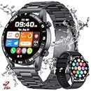 FOXBOX Reloj Inteligente Hombre, 1.43" Amoled Pantalla Smartwatch con 24/7 Frecuencia Cardíaca, SpO2, Sueño Monitor para Android iOS, 110+ Deportes Smart Watch, IP68, Llamadas Bluetooth, Always on