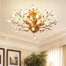 Black/Gold Retro Crystal Chandeliers Ceiling Light Fixture Dining Living Room
