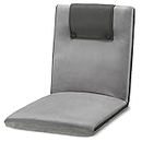 Besunbar Meditation Floor Chair with Back Support for Adults, Padded Japanese Floor Chair with 6 Adjustable Position for Seating, Gaming, Reading, Watching & Yoga, Grey