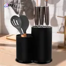 Kitchen Knife Block 8-inch Inserted Plastic Knife Stand Holder with Cutlery Utensil Scissors Slot