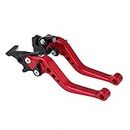 Motorcycle Brake Lever,1 Pair 22mm 7/8 CNC Aluminum Motorcycle Clutch Drum Brake Lever Handle Motorbike Replacement Accessory Universal (Red)