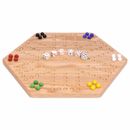 Solid Oak Double-sided Aggravation (Wahoo) Marble Board Game Set, 16" Wide