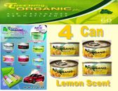 Refrescante de aire orgánico Treefrog de 4 latas para automóvil, hogar, automóvil, oficina - aroma a limón