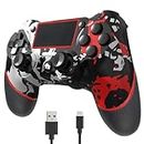 【Upgraded】YUYIU Gaming Controller for Ps-4 Romote Plays-tation 4/Slim/Pro/PC, Controllers with Dual Vibration Shock Speaker, with Headphone Jack Touch Pad Six Axis Motion Control (P4-SKULL)