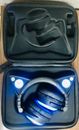 Brookstone Wireless Cat Ear Headphones Multicolor Lights W/ Travel Case & Cable