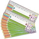 INKNOTE 32 PCS Name Tags for Classroom Multipurpose Manuscript Name Plates for desks, with Alphabet, Numbers, Ruler and Shapes, for Kid from Pre-Kindergarten to Primary School