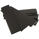 SoftTouch Self-Stick Non-Slip Surface Grip Pads - (6 Pieces), 1" x 4" Strip - Black