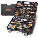 VonHaus Tool Kit - Ultimate 120 pcs Tool Box - Includes Hand Tools, LED Torch, Hex Keys, 3m Tape Measure & More - Comprehensive DIY Tool Kits for Home, Perfect for Beginners - Includes Carry Case