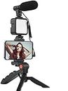 AJO Mobile Video Recording kit with Tripod Smartphone Camera Video Kit, Mini Tripod with Shotgun Podcast - Black