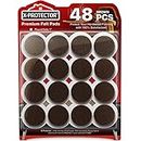 Felt Furniture Pads X-PROTECTOR - 48 Premium Felt Pads Floor Protector Brown - Chair Felts Pads for Furniture Feet Wood Floors - Best Furniture Pads for Hardwood Floors - Protect Your Wood Floors!