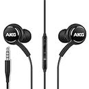 Bhvrtls 2022 Earbuds Stereo Headphones For Samsung Galaxy Galaxy S10, S10E, S10+, S8, S8+, S9, S9+, Note 9- Designed By Akg - 3.5 Mm Jack With Microphone And Volume Buttons (Black) - In Ear