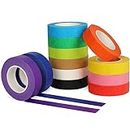 Guirnd 12PCS Colored Masking Tape, Kids Art Supplies Colored Tape, DIY Craft Tape, Colored Tape Rolls, Colored Painters Tape 1.7cm x 18m (2/3In x 19.5Yards)