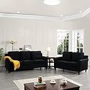 Naomi Home Raelynn Button Tufted Sofa Affordable Black Modern Sofa (Loveseat/Sofa, Black)