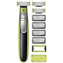 Philips Norelco OneBlade Face + Body Hybrid Electric Trimmer and Shaver (Value Bundle w/ 3 Blades, 4 Stubble Combs, Skin Guard, Body Comb) QP2630/60 (Black/Silver)
