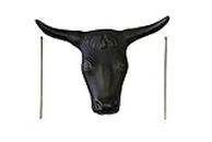 Practice Roping Dummy Steer Head Adult Full Size Steel Rods Hay Spikes Black