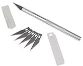 GLUN Detail Pen Knife With 5 Interchangeable Sharp Blades For Carving & Mat Cutting