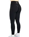 AUROLA Intensify Workout Leggings for Women Seamless Scrunch Tights Tummy Control Gym Fitness Girl Sport Active Yoga Pants Black