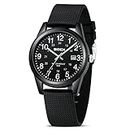 Mens Watches Analog Quartz Watch 30M Mens Waterproof Watch Fashion Business Casual Mens Designer Watch with Date Wrist Watches for Men (All-Black)
