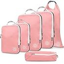 Compression Packing Cubes - Travel Organizers (Dusty Rose), Dusty Rose, 6Piece