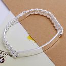 Fashion 925Sterling Solid Silver Men Jewelry 8MM Chain Bracelet For Women H182