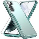 for Samsung Galaxy S21 Plus Case, Galaxy S21 Plus Case with HD Screen Protector [Military Grade Drop Tested] Heavy-Duty Tough Rugged Shockproof Protective Case for Samsung S21 Plus, Green