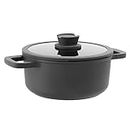 BergHOFF Stone Non-stick Stockpot 10" 4.6qt., Glass Lid, Ferno-Green, Non-Toxic Coating, Stay-cool Handle, Silicone Cover Spoon Rest, Induction Cooktop Ready