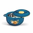 Asian Nova Inner Steel Casserole, 1600 ml, Blue |PU Insulated| BPA Free | Odour Proof| Food Grade | Easy to Carry | Easy to Store | Ideal for Chapatti | Roti | Serving Casserole
