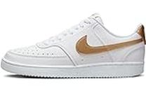 Nike Women's Court Vision Shoes, White Metallic Gold White, 8.5 CA