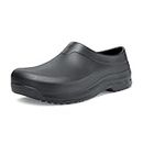 Shoes for Crews Radium, Men's, Women's, Unisex Slip Resistant Work Clogs, Water Resistant, Black, Men's 10 / Women's 12