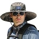 Wide Brim Solar Fan Hat,Outdoor Wide Brim Sun Hat with Solar Fan,Men Sun Hat with 2 Solar Fan,Outdoor Fishing Hats (I)