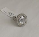 Freida Rothman Sterling Silver Radiance Pave Edge Cocktail Ring - SZ 6