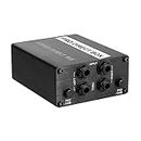 Passive Stereo Direct Box Dual Channel XLR Input 1/4” Output Low Distortion Free Phase Distortion for Musical Instruments (Black)