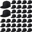 Blank Baseball Cap Bulk Classic Snapback Hat Adjustable Back Strap Sublimation Hats Plain Unisex Trucker Hat Hip Hop Hat (36 Pack)