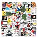 Goelite Coding Programming Laptop Stickers, Scratch-Proof and Waterproof Developer Sticker, for Phone Cover, Programmer (Pack of 60)